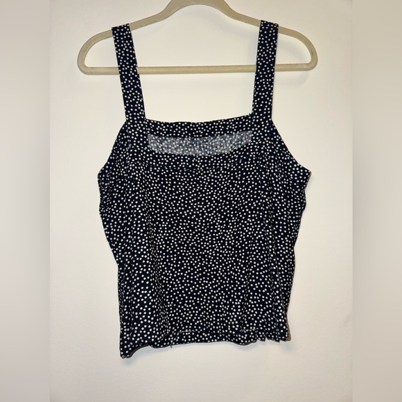 LOFT Navy and White Spotted Linen Blouse - Picture 2 of 4